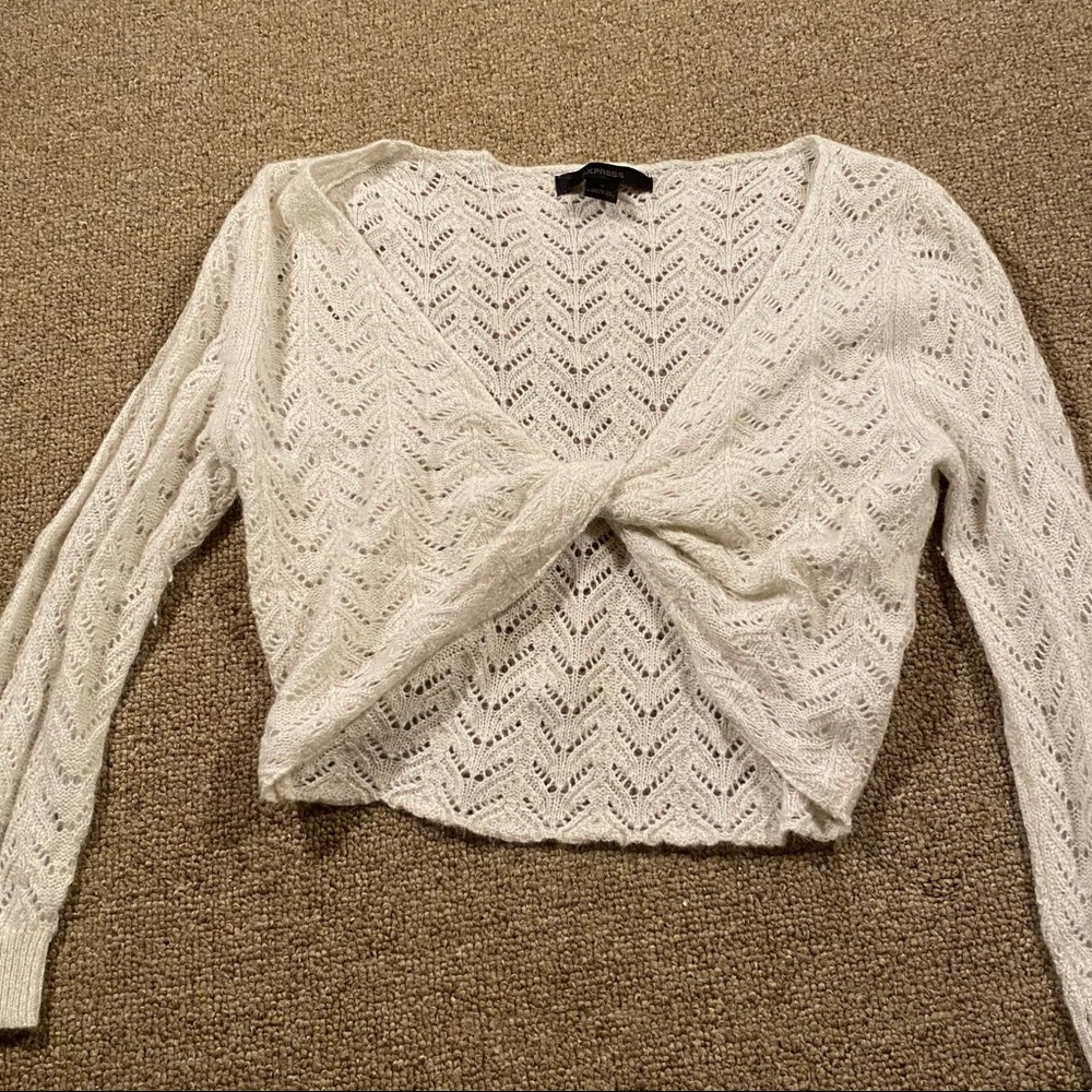 Express Early 2000's Front Knot Crop Top Sweater